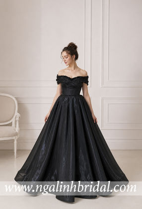BLACK GLOSSY GOWN